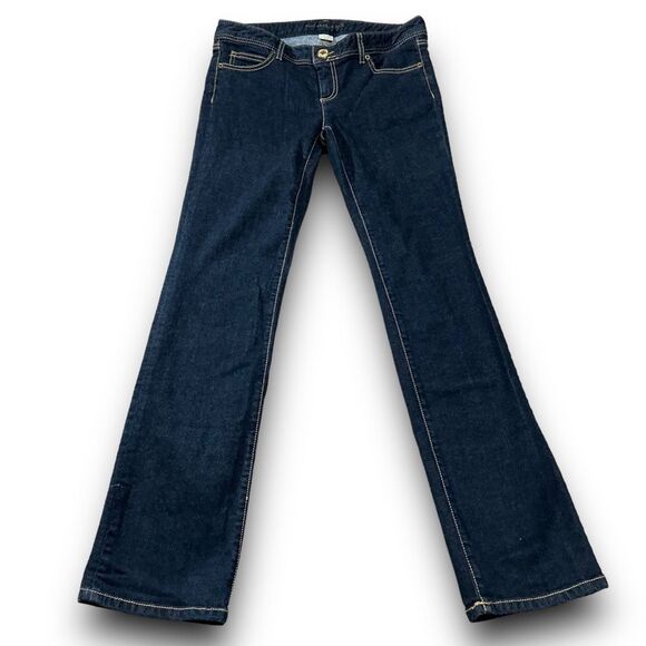 Michael Kors Dark Wash Stretch Straight Leg Embroidered MK Pockets - Picture 2 of 9